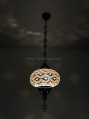 Turkish Handmade Mosaic  Hanging Lamp - Extra Large Globe - TurkishLights.NET