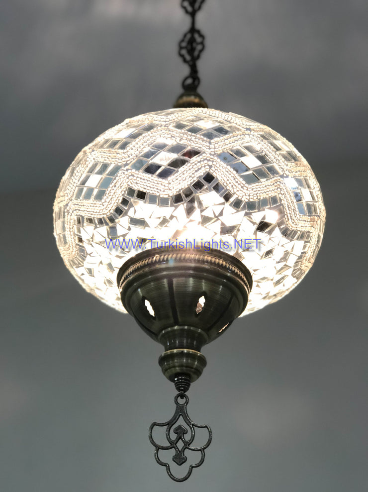 Turkish Handmade Mosaic  Hanging Lamp - Extra Large Globe - TurkishLights.NET