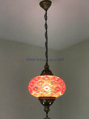 Turkish Handmade Mosaic  Hanging Lamp - Extra Large Globe - TurkishLights.NET