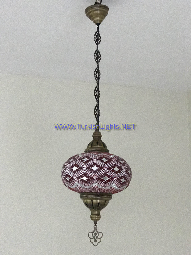 Turkish Handmade Mosaic  Hanging Lamp - Extra Large Globe - TurkishLights.NET