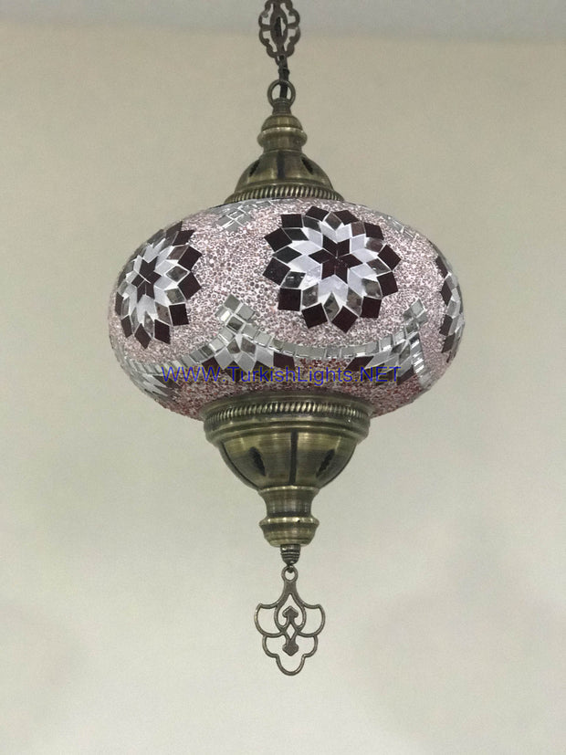 Turkish Handmade Mosaic  Hanging Lamp - Extra Large Globe - TurkishLights.NET