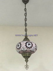 Turkish Handmade Mosaic  Hanging Lamp - Extra Large Globe - TurkishLights.NET