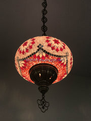 Turkish Handmade Mosaic  Hanging Lamp - Extra Large Globe - TurkishLights.NET