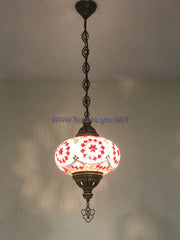 Turkish Handmade Mosaic  Hanging Lamp - Extra Large Globe - TurkishLights.NET