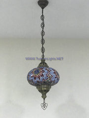 Turkish Handmade Mosaic  Hanging Lamp - Extra Large Globe - TurkishLights.NET