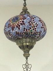 Turkish Handmade Mosaic  Hanging Lamp - Extra Large Globe - TurkishLights.NET