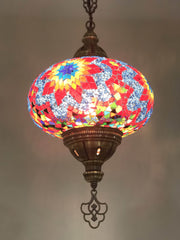 Turkish Handmade Mosaic  Hanging Lamp - Extra Large Globe - TurkishLights.NET