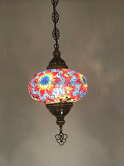 Turkish Handmade Mosaic  Hanging Lamp - Extra Large Globe - TurkishLights.NET