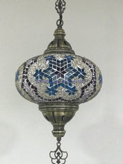 Turkish Handmade Mosaic  Hanging Lamp - Extra Large Globe - TurkishLights.NET