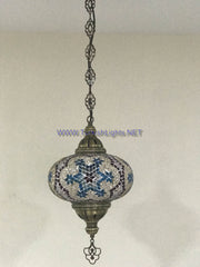 Turkish Handmade Mosaic  Hanging Lamp - Extra Large Globe - TurkishLights.NET