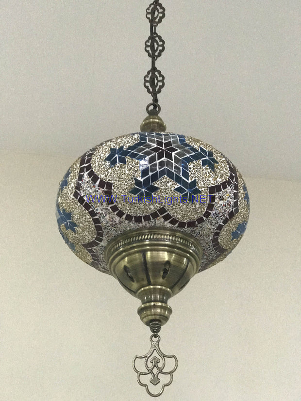 Turkish Handmade Mosaic  Hanging Lamp - Extra Large Globe - TurkishLights.NET