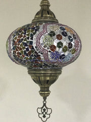 Turkish Handmade Mosaic  Hanging Lamp - Extra Large Globe - TurkishLights.NET