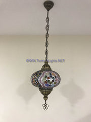 Turkish Handmade Mosaic  Hanging Lamp - Extra Large Globe - TurkishLights.NET