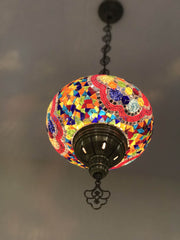 Turkish Handmade Mosaic  Hanging Lamp - Extra Large Globe - TurkishLights.NET