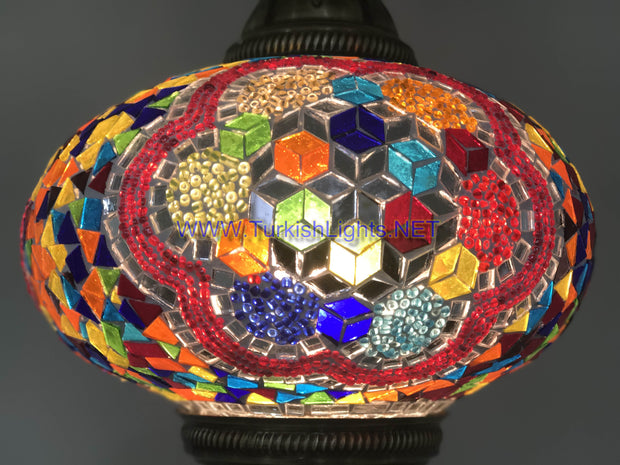 Turkish Handmade Mosaic  Hanging Lamp - Extra Large Globe - TurkishLights.NET