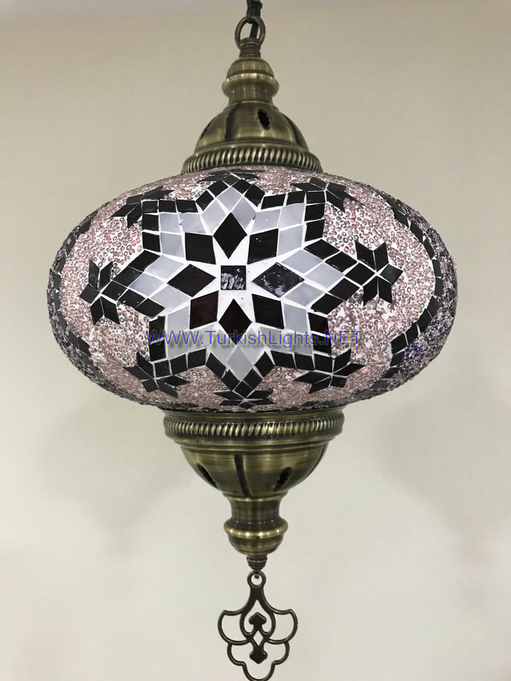 Turkish Handmade Mosaic  Hanging Lamp - Extra Large Globe - TurkishLights.NET