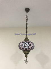 Turkish Handmade Mosaic  Hanging Lamp - Extra Large Globe - TurkishLights.NET