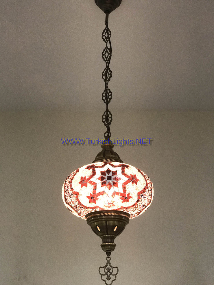 Turkish Handmade Mosaic  Hanging Lamp - Extra Large Globe - TurkishLights.NET