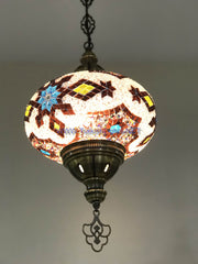 Turkish Handmade Mosaic  Hanging Lamp - Extra Large Globe - TurkishLights.NET