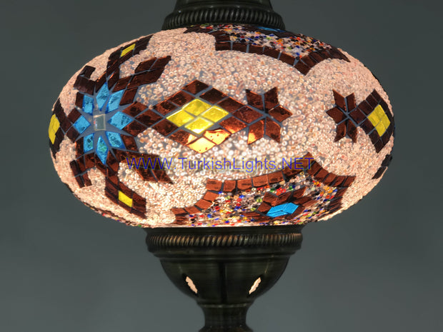 Turkish Handmade Mosaic  Hanging Lamp - Extra Large Globe - TurkishLights.NET