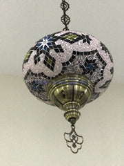 Turkish Handmade Mosaic  Hanging Lamp - Extra Large Globe - TurkishLights.NET