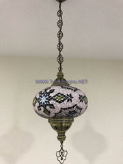 Turkish Handmade Mosaic  Hanging Lamp - Extra Large Globe - TurkishLights.NET