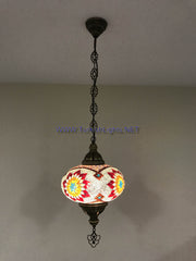 Turkish Handmade Mosaic  Hanging Lamp - Extra Large Globe - TurkishLights.NET