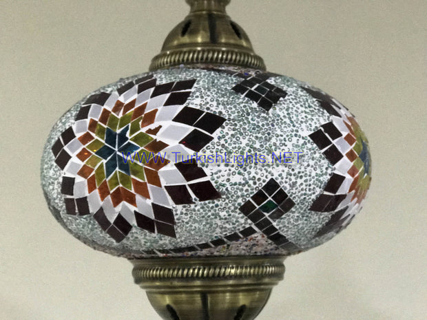 Turkish Handmade Mosaic  Hanging Lamp - Extra Large Globe - TurkishLights.NET