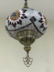 Turkish Handmade Mosaic  Hanging Lamp - Extra Large Globe - TurkishLights.NET