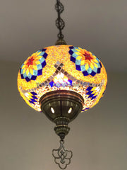 Turkish Handmade Mosaic  Hanging Lamp - Extra Large Globe - TurkishLights.NET