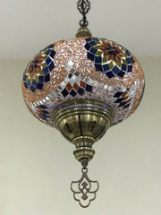 Turkish Handmade Mosaic  Hanging Lamp - Extra Large Globe - TurkishLights.NET