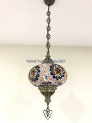 Turkish Handmade Mosaic  Hanging Lamp - Extra Large Globe - TurkishLights.NET