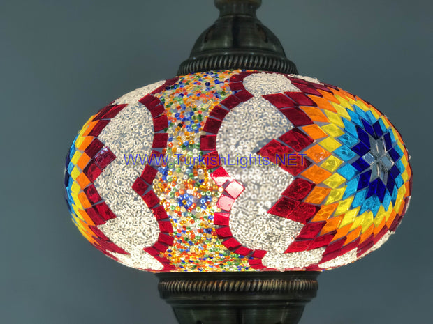 Turkish Handmade Mosaic  Hanging Lamp - Extra Large Globe - TurkishLights.NET