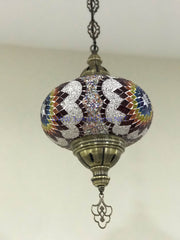 Turkish Handmade Mosaic  Hanging Lamp - Extra Large Globe - TurkishLights.NET