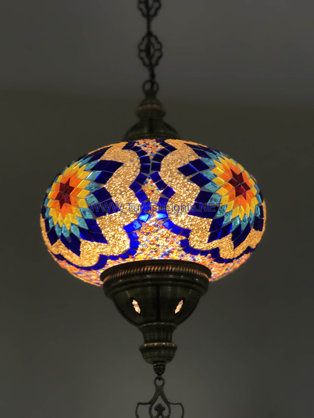 Turkish Handmade Mosaic  Hanging Lamp - Extra Large Globe - TurkishLights.NET