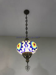 Turkish Handmade Mosaic  Hanging Lamp - Extra Large Globe - TurkishLights.NET