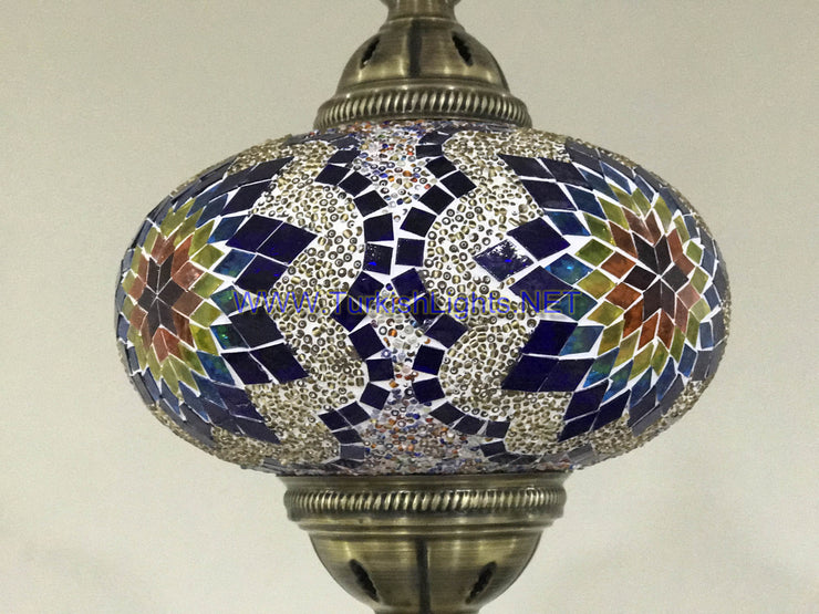 Turkish Handmade Mosaic  Hanging Lamp - Extra Large Globe - TurkishLights.NET