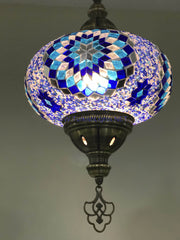 Turkish Handmade Mosaic  Hanging Lamp - Extra Large Globe - TurkishLights.NET