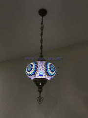 Turkish Handmade Mosaic  Hanging Lamp - Extra Large Globe - TurkishLights.NET