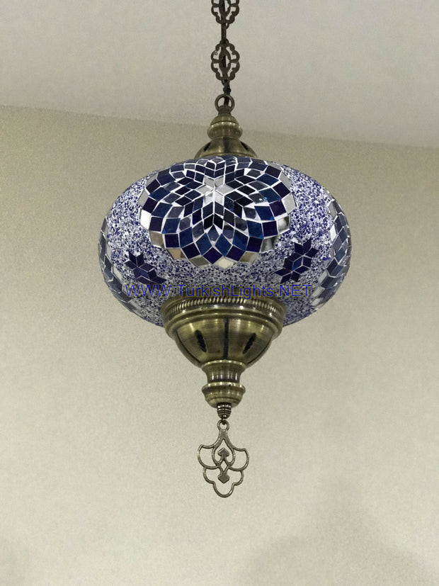 Turkish Handmade Mosaic  Hanging Lamp - Extra Large Globe - TurkishLights.NET