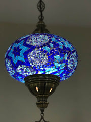 Turkish Handmade Mosaic  Hanging Lamp - Extra Large Globe - TurkishLights.NET