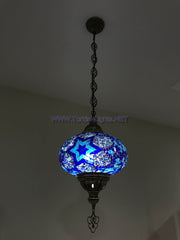 Turkish Handmade Mosaic  Hanging Lamp - Extra Large Globe - TurkishLights.NET